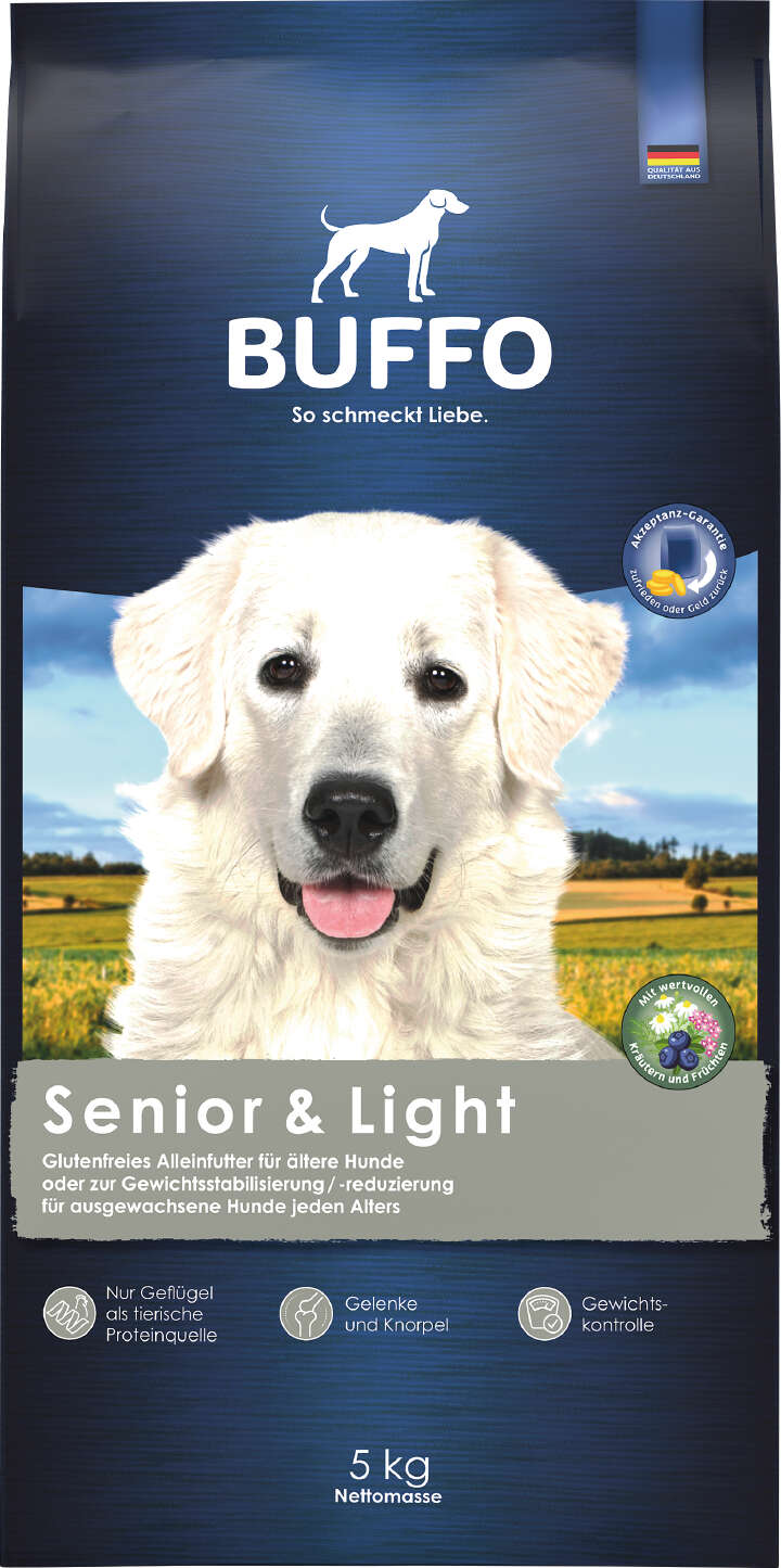 BUFFO Hunde-Trockenfutter Senior Light